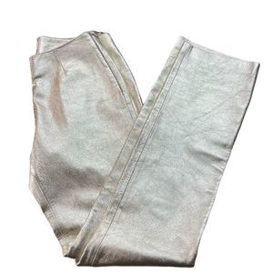 Hugo buscati gold champagne leather pants sz 6
